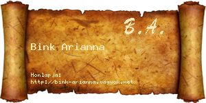 Bink Arianna névjegykártya